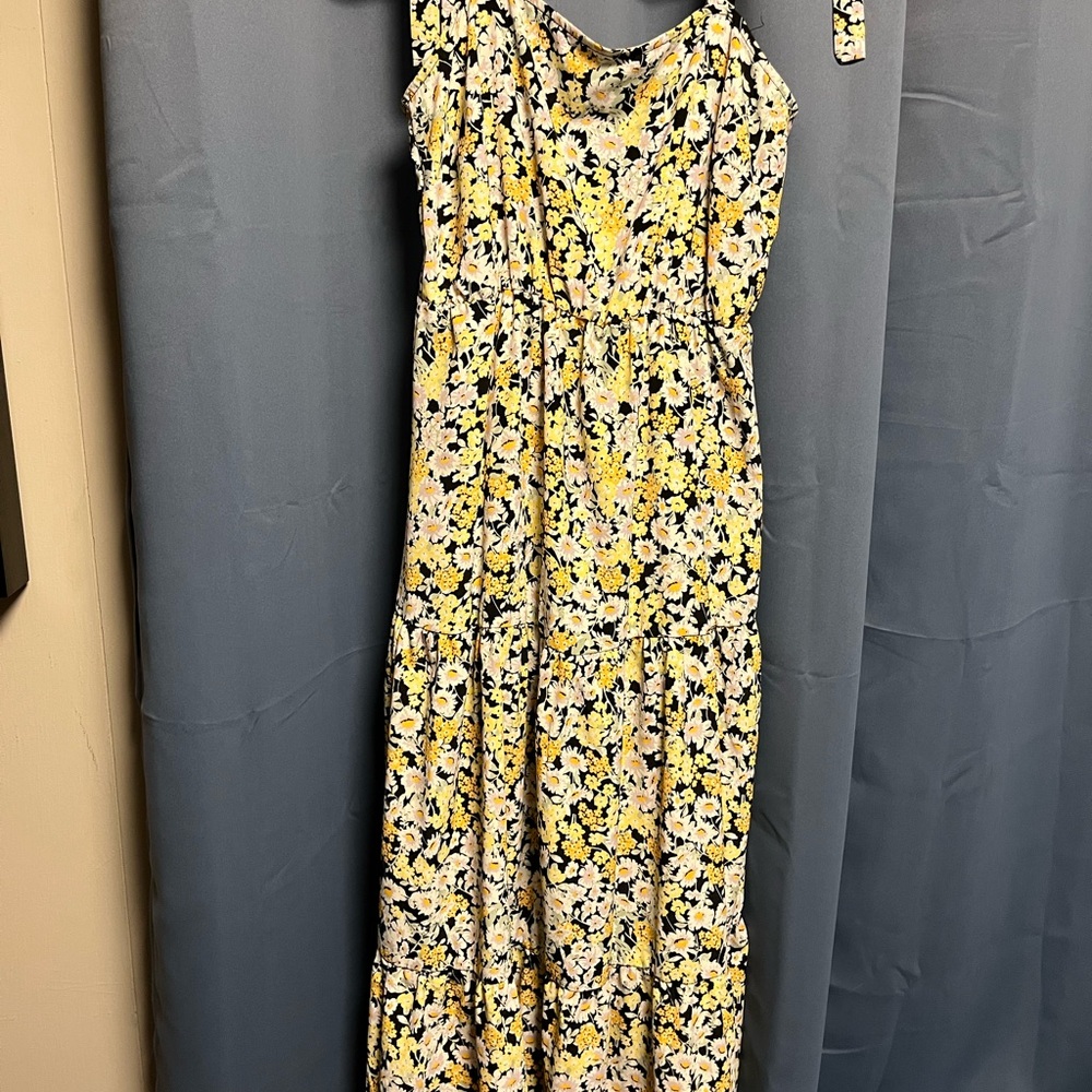 Floral Maxi Dress in Yellow and Black